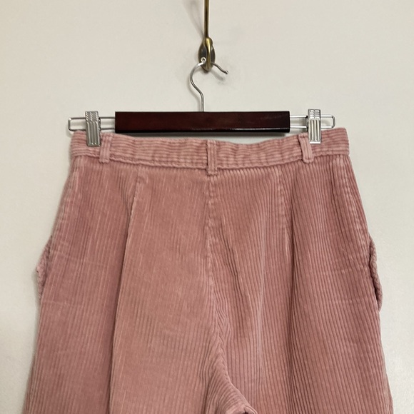 Vintage Corduroy Pants Womens 28 x 28 Pink Corduroy Pleated Baggy Taper 80s Mom - Picture 4 of 12